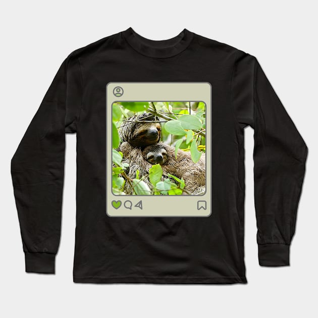 Sloths in a tree Long Sleeve T-Shirt by Createdreams